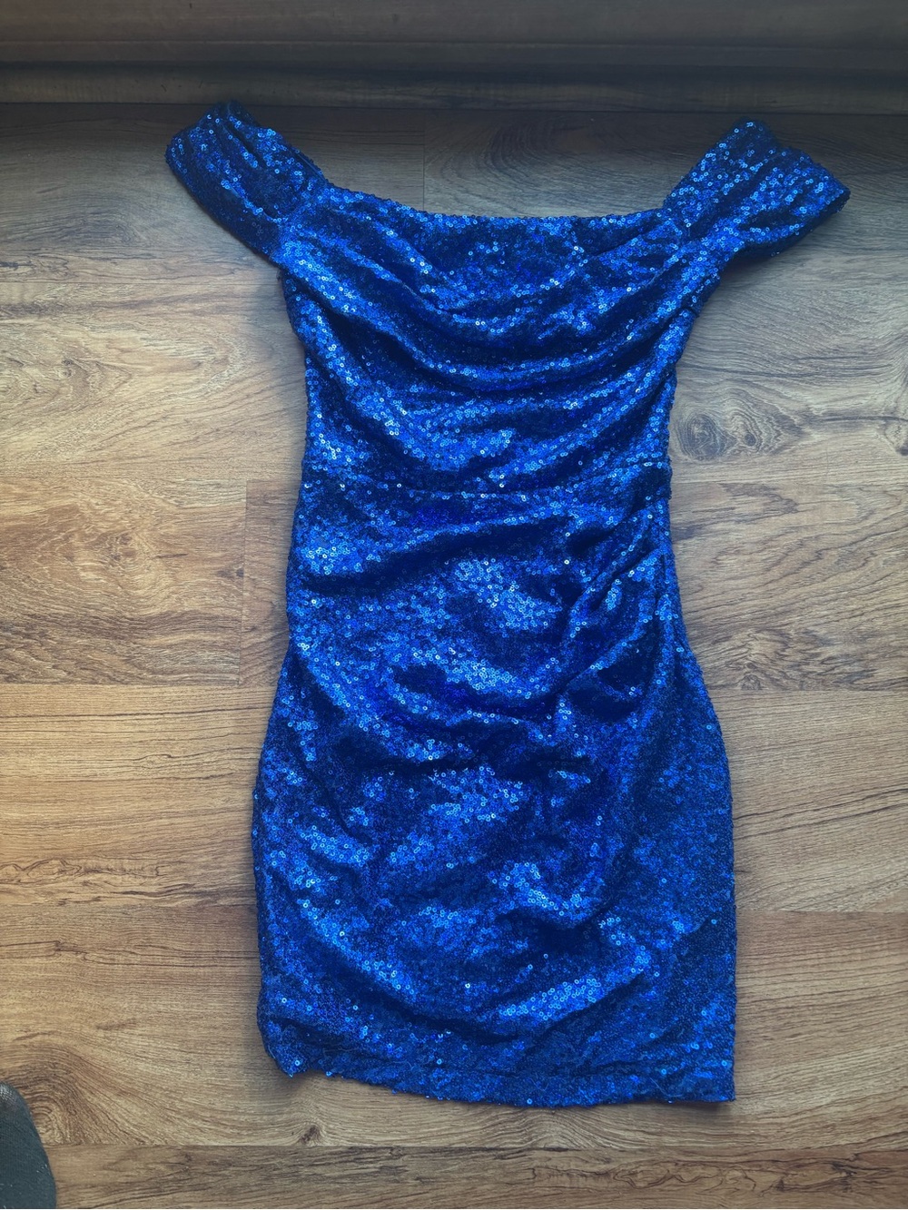 Windsor Cobalt One-Shoulder Sequin Dress